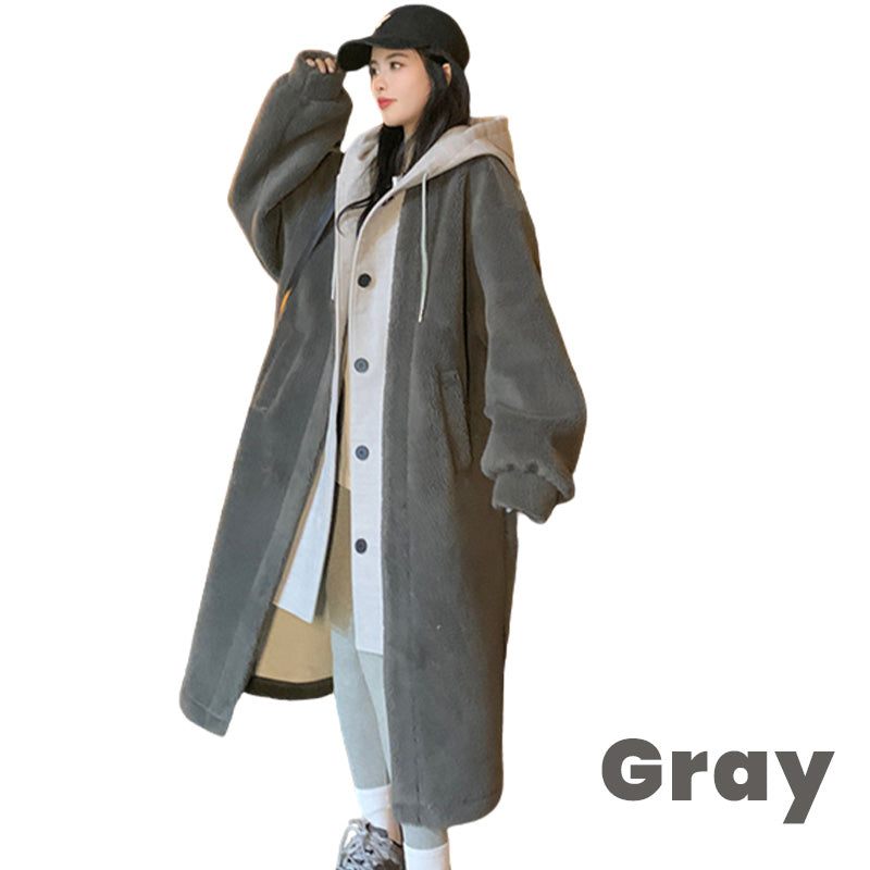 Women's 2-layer faux cashmere coat