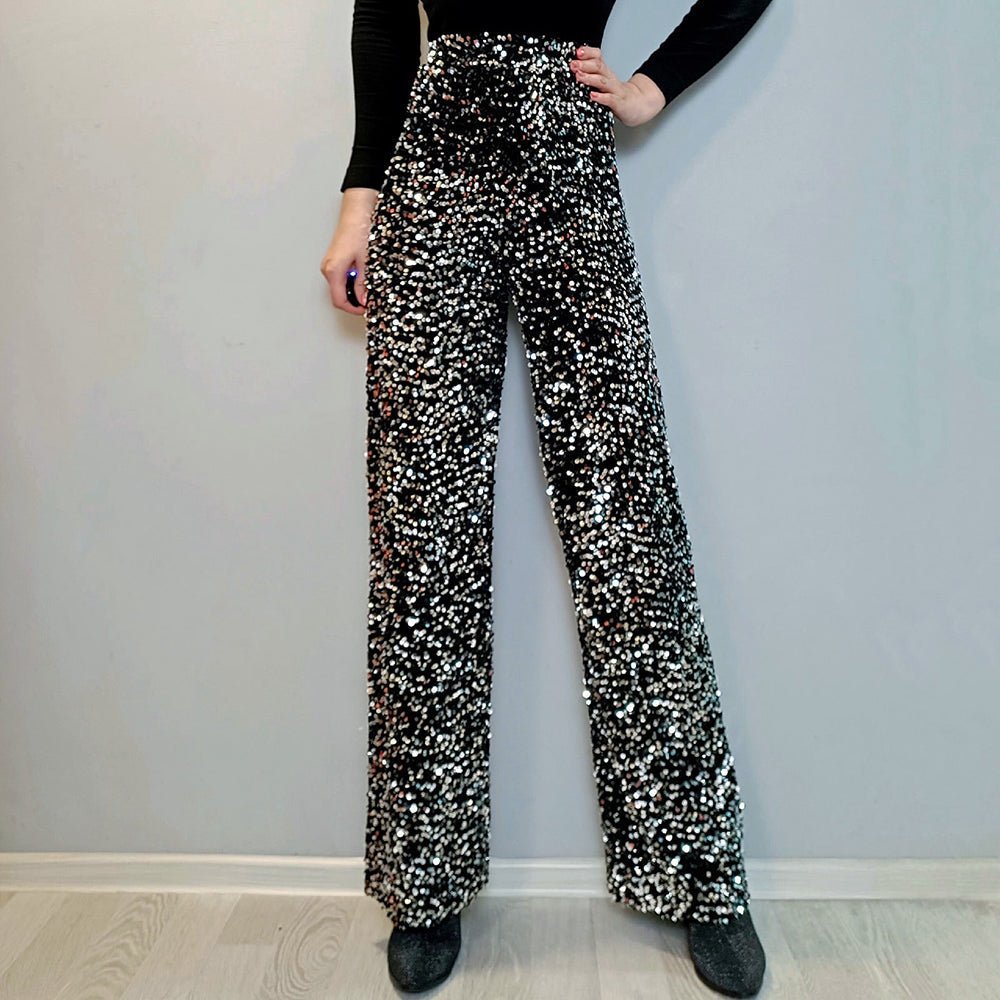 Straight Fit Sequin Pants