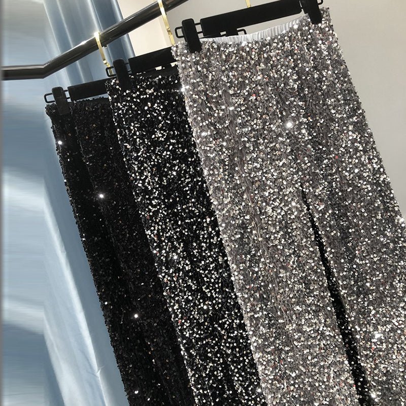 Straight Fit Sequin Pants