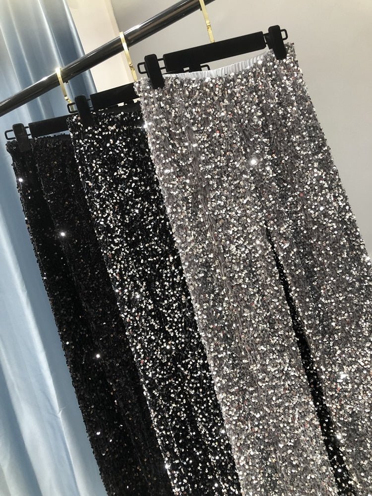 Straight Fit Sequin Pants