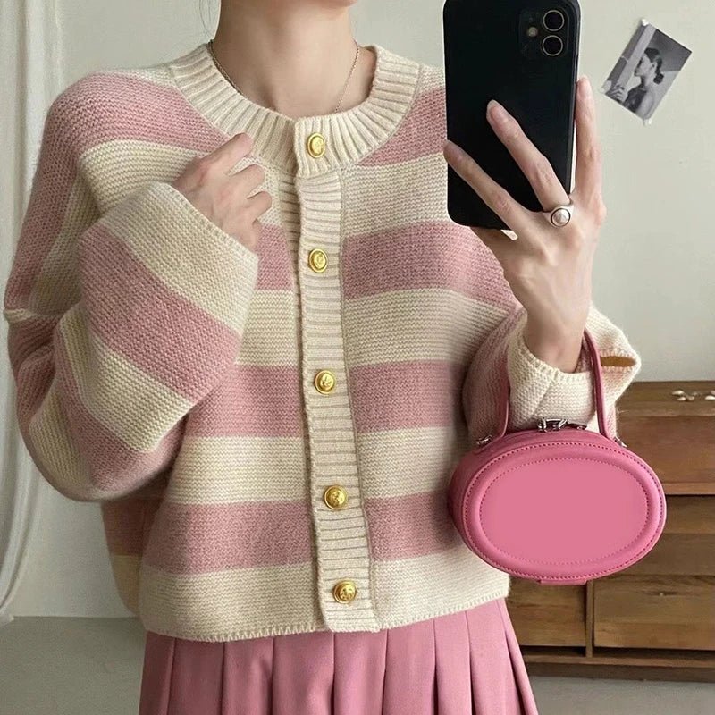 Striped Knitted Cardigan