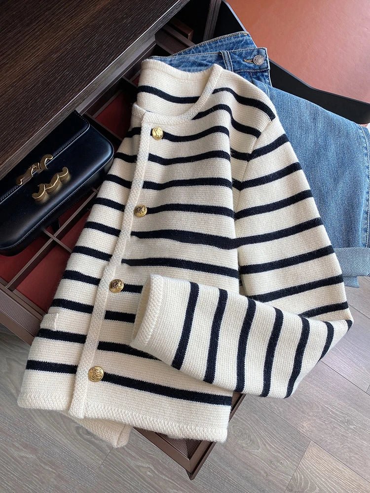 Striped Knitted Cardigan