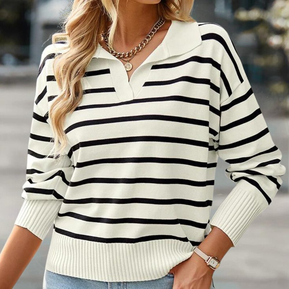 Striped Polo Sweater