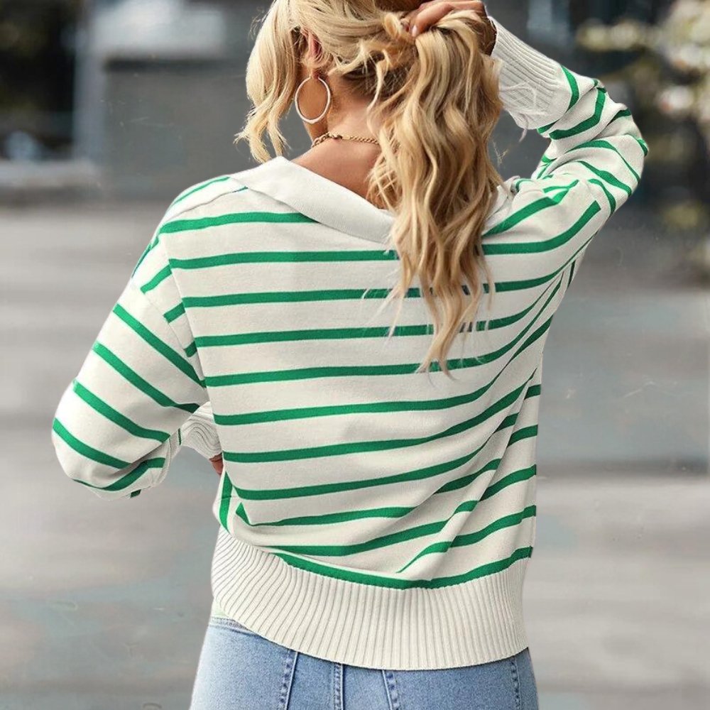 Striped Polo Sweater