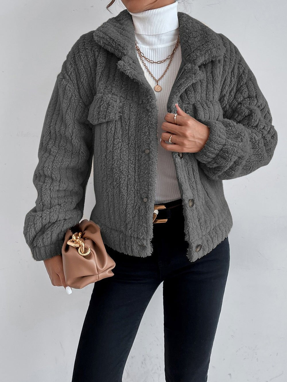 Textured Button-Up Jacket