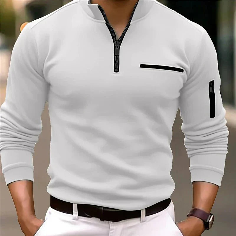 Divot Quarter Turn Long Sleeve Polo Shirt