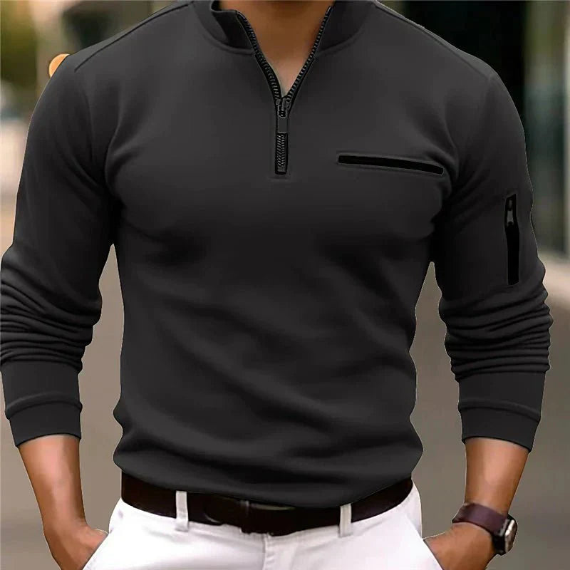 Divot Quarter Turn Long Sleeve Polo Shirt