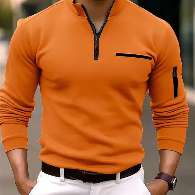 Divot Quarter Turn Long Sleeve Polo Shirt