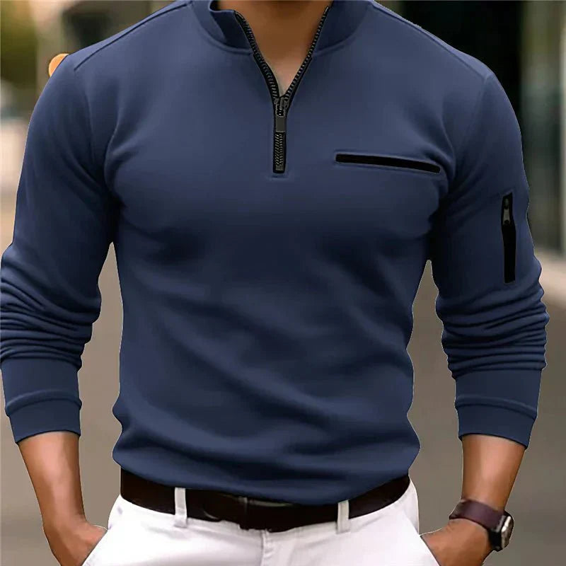 Divot Quarter Turn Long Sleeve Polo Shirt