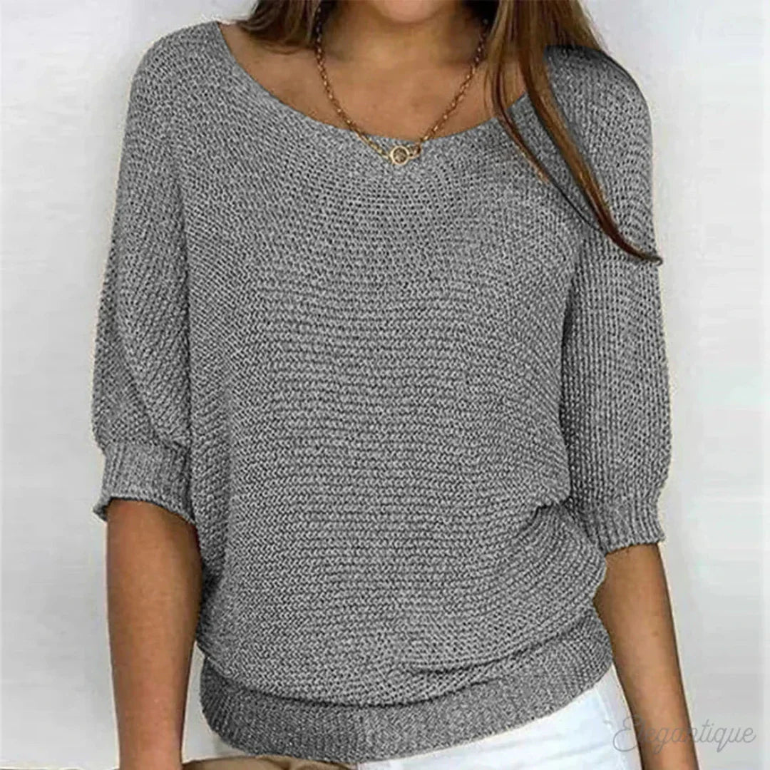 Louisi | Warm Knitted Round Neck Sweater for Women