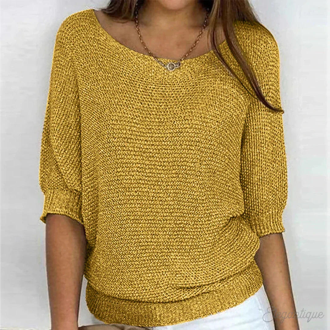 Louisi | Warm Knitted Round Neck Sweater for Women