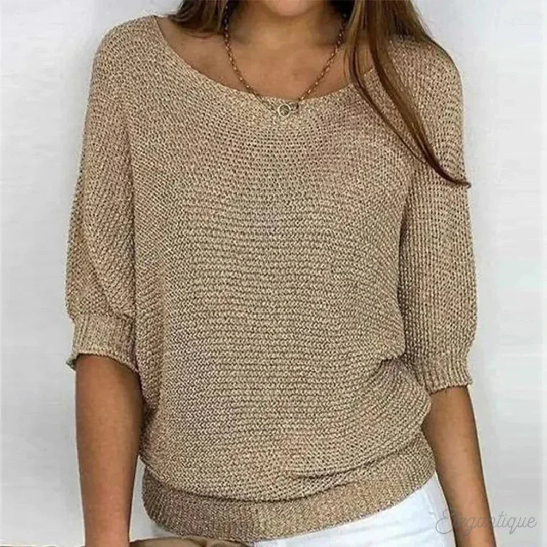 Louisi | Warm Knitted Round Neck Sweater for Women