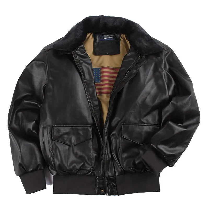 Lester - Winter vintage leather motorcycle jacket