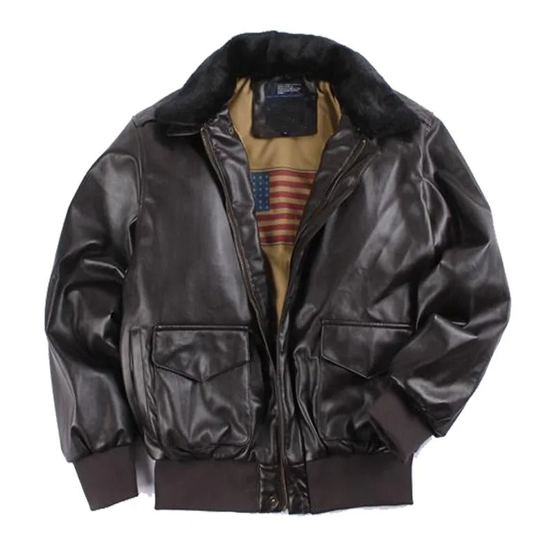 Lester - Winter vintage leather motorcycle jacket