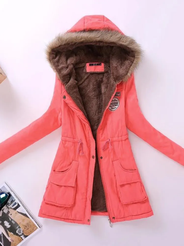 Slim-fit parka with hood, comfortable and fashionable