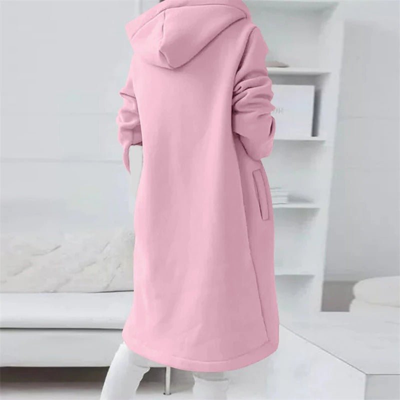 Comfortable long hooded waistcoat for women